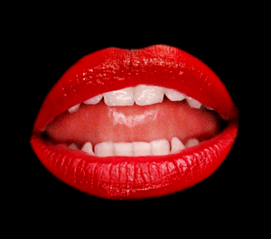 Gif animé bouche rouge et noire